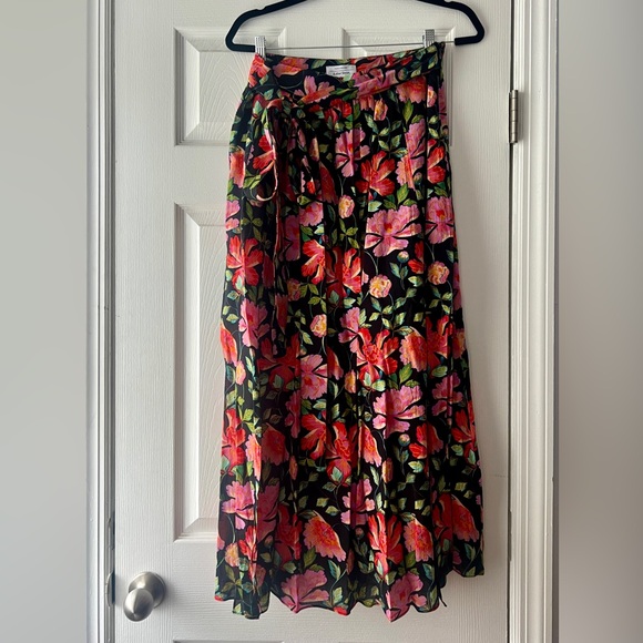 Floral Skirt With Side Tie & 2 Front Slits - Picture 1 of 5